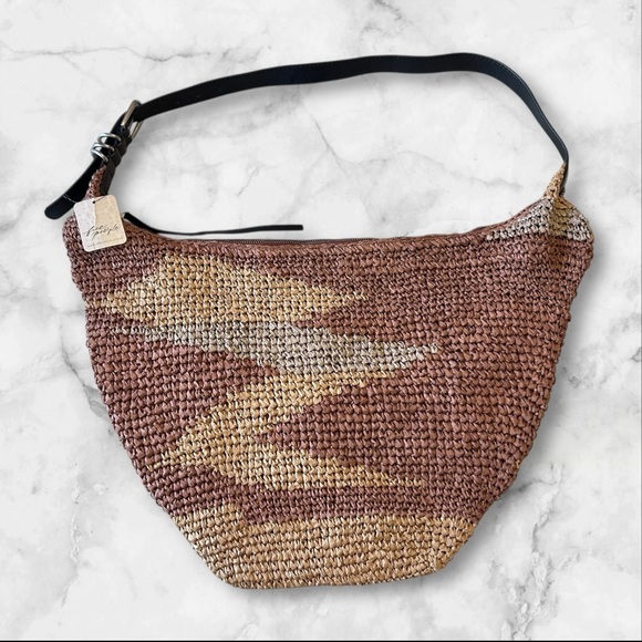 NWT Free People Santorini Straw Tote Bag Neutral Mix - Picture 5 of 7